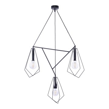 Jupiter 1663 - Lampadario a sospensione con filo KAIR 3xE27/60W/230V nero/cromo lucido