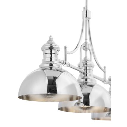 Jupiter 1789 - PT3 - Lampadario a barra PLATINO 3xE27/60W/230V argento