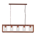 Jupiter 1804 - MC5 - Lampadario a sospensione con catena MACARI 5xE27/60W/230V rame