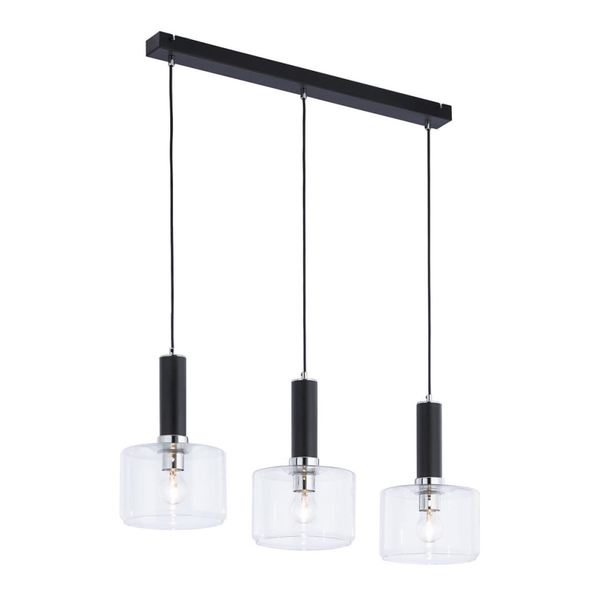Jupiter 1857 - VA3 - Lampadario a sospensione con filo VANES 3xE27/60W/230V cromo lucido/nero