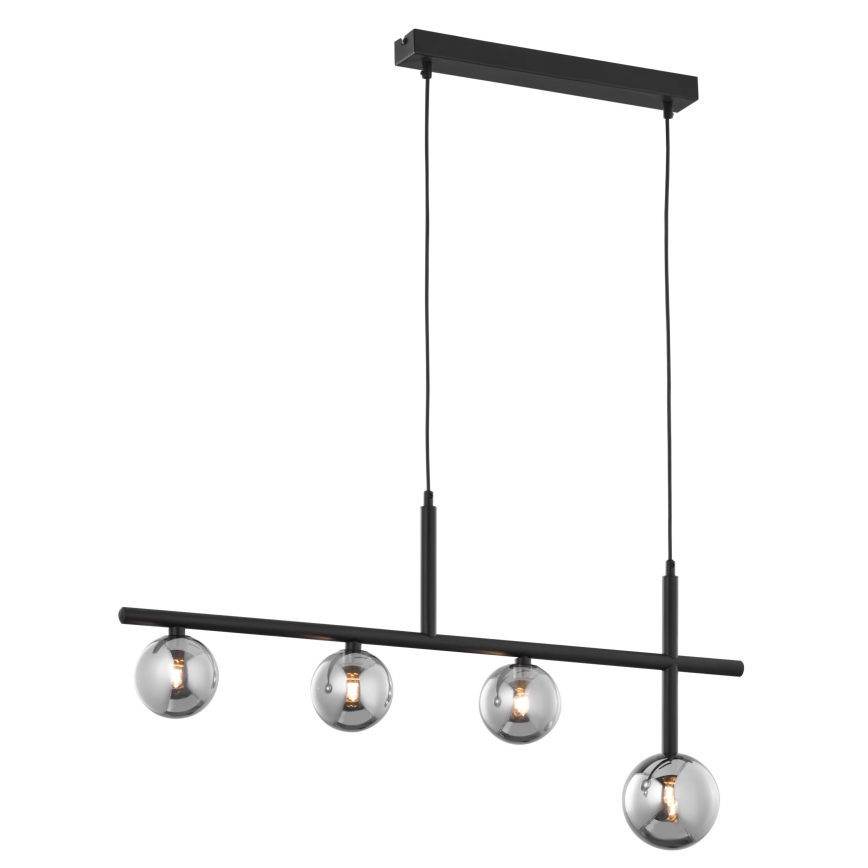 Jupiter 1908 - Pendelleuchte mit Seilaufhängung NEPTUN 4xG9/14W/230V schwarz/rauchgrau