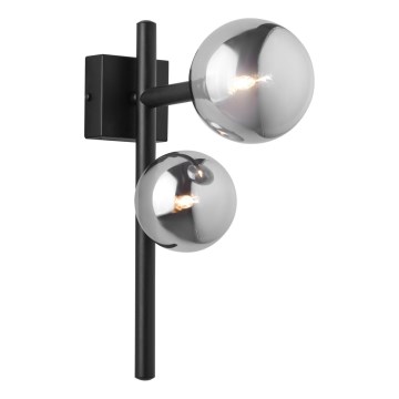 Jupiter 1909 - Applique murale NEPTUN 2xG9/14W/230V noir/gris fumé