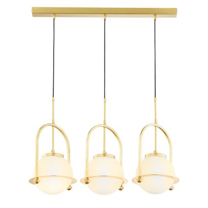 Jupiter 1917 - Pendelleuchte am Kabel ROSSO 3xE27/15W/230V goldfarben