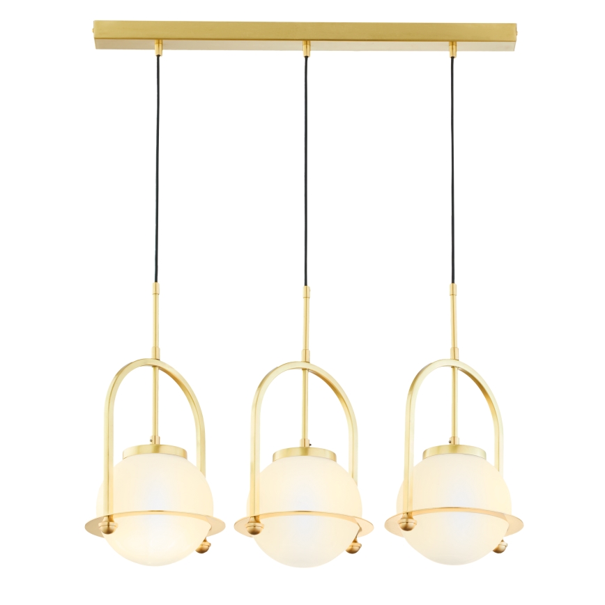 Jupiter 1917 - Pendelleuchte am Kabel ROSSO 3xE27/15W/230V goldfarben