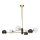 Jupiter 1967 - Lustre sur tige MOKA 3xGU10/10W/230V + 3xG9/10W/230V doré/noir/transparent