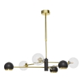 Jupiter 1967 - Stangenleuchte MOKA 3xGU10/10W/230V + 3xG9/10W/230V gold/schwarz/transparent