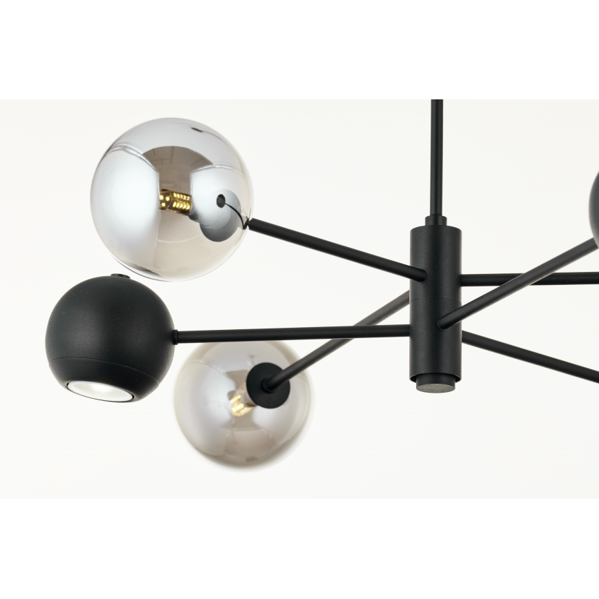 Jupiter 1974 - Suspension-barre MOKA 3xGU10/10W/230V + 3xG9/10W/230V noir/chrome brillant