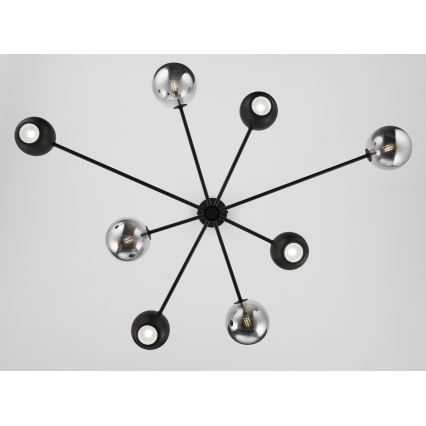 Jupiter 1975 - Lampadario a sospensione con supporto rigido MOKA 4xGU10/10W/230V + 4xG9/10W/230V nero/cromo lucido