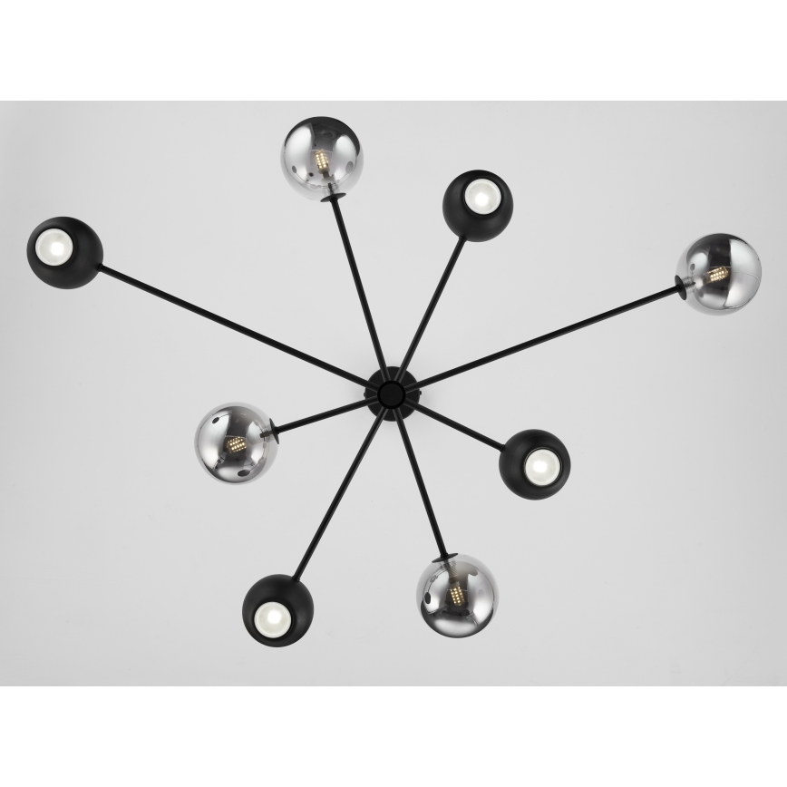 Jupiter 1975 - Lampadario a sospensione con supporto rigido MOKA 4xGU10/10W/230V + 4xG9/10W/230V nero/cromo lucido