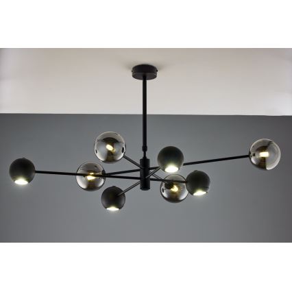 Jupiter 1975 - Lampadario a sospensione con supporto rigido MOKA 4xGU10/10W/230V + 4xG9/10W/230V nero/cromo lucido
