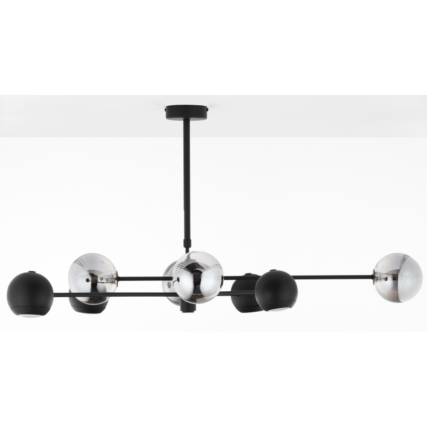 Jupiter 1975 - Lampadario a sospensione con supporto rigido MOKA 4xGU10/10W/230V + 4xG9/10W/230V nero/cromo lucido