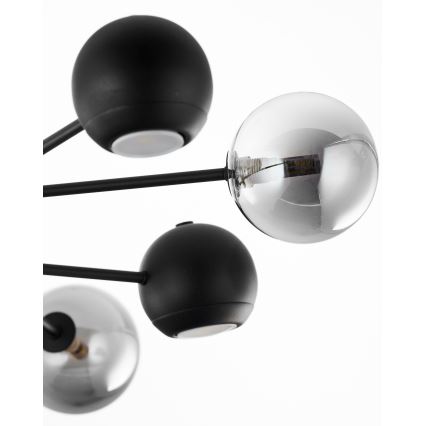 Jupiter 1975 - Lampadario a sospensione con supporto rigido MOKA 4xGU10/10W/230V + 4xG9/10W/230V nero/cromo lucido