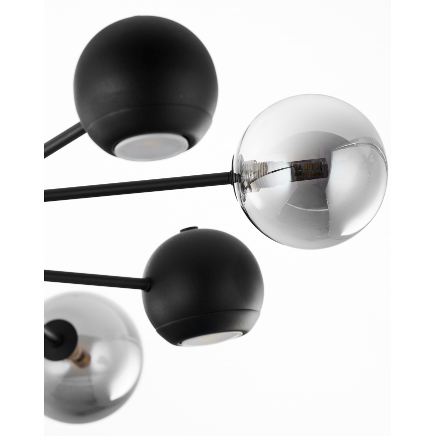 Jupiter 1975 - Lampadario a sospensione con supporto rigido MOKA 4xGU10/10W/230V + 4xG9/10W/230V nero/cromo lucido