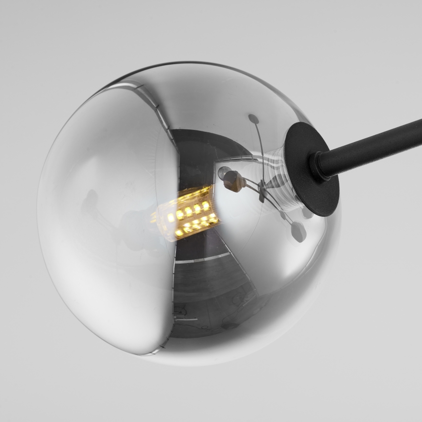 Jupiter 1975 - Lampadario a sospensione con supporto rigido MOKA 4xGU10/10W/230V + 4xG9/10W/230V nero/cromo lucido