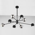 Jupiter 1975 - Lampadario a sospensione con supporto rigido MOKA 4xGU10/10W/230V + 4xG9/10W/230V nero/cromo lucido