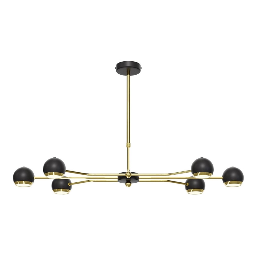 Jupiter 1979 - Lampadario a sospensione con supporto rigido TIANA 6xGU10/10W/230V nero/oro