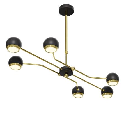 Jupiter 1979 - Lampadario a sospensione con supporto rigido TIANA 6xGU10/10W/230V nero/oro