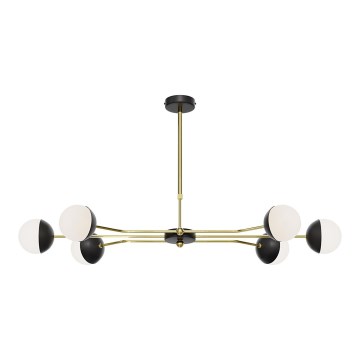 Jupiter 1981 - Lampadario a sospensione con supporto rigido TRENTO 6xG9/10W/230V nero/oro