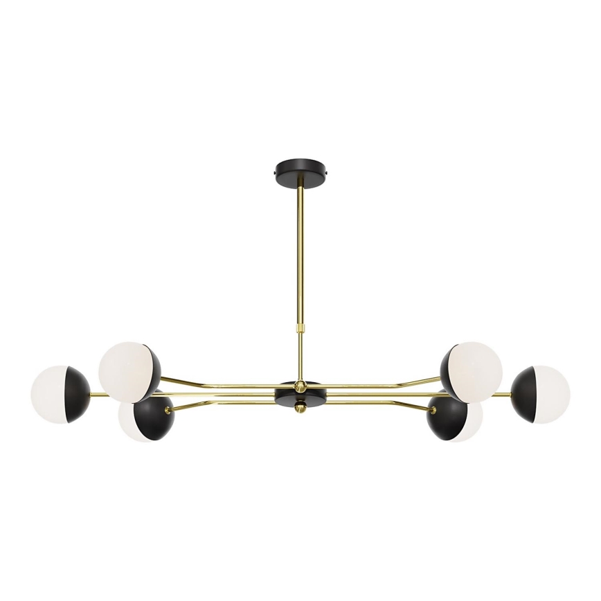 Jupiter 1981 - Lampadario a sospensione con supporto rigido TRENTO 6xG9/10W/230V nero/oro