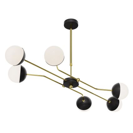Jupiter 1981 - Lampadario a sospensione con supporto rigido TRENTO 6xG9/10W/230V nero/oro