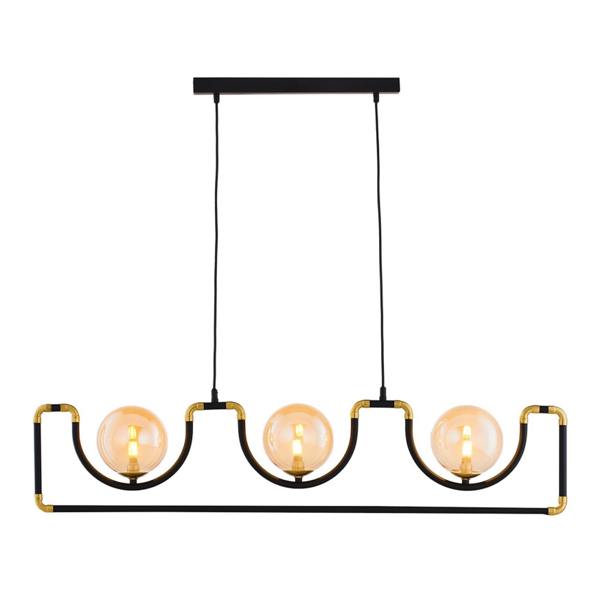 Jupiter 1989 - Suspension filaire HANZA 3xG9/10W/230V noir/doré/beige