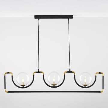 Jupiter 1990 - Lampadario a sospensione con filo HANZA 3xG9/10W/230V nero/oro