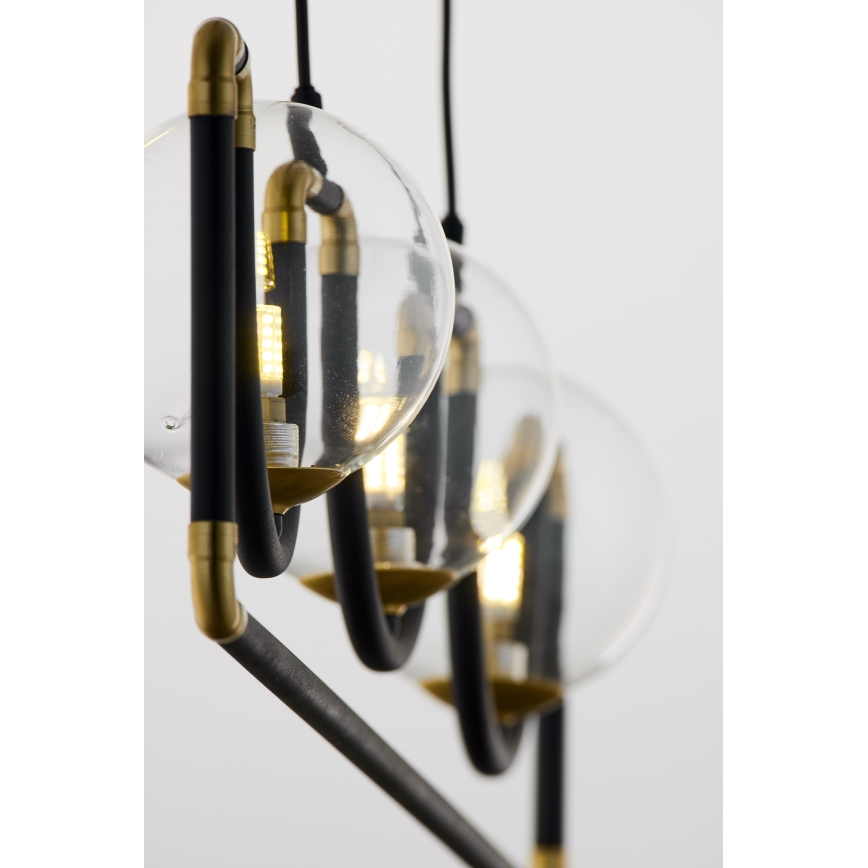 Jupiter 1990 - Lampadario a sospensione con filo HANZA 3xG9/10W/230V nero/oro