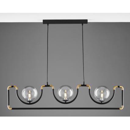 Jupiter 1990 - Lampadario a sospensione con filo HANZA 3xG9/10W/230V nero/oro