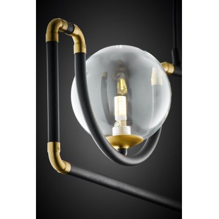 Jupiter 1990 - Lampadario a sospensione con filo HANZA 3xG9/10W/230V nero/oro
