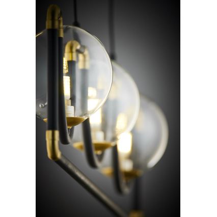 Jupiter 1990 - Lampadario a sospensione con filo HANZA 3xG9/10W/230V nero/oro