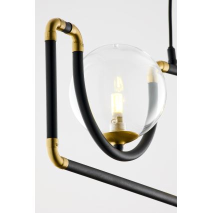 Jupiter 1990 - Lampadario a sospensione con filo HANZA 3xG9/10W/230V nero/oro