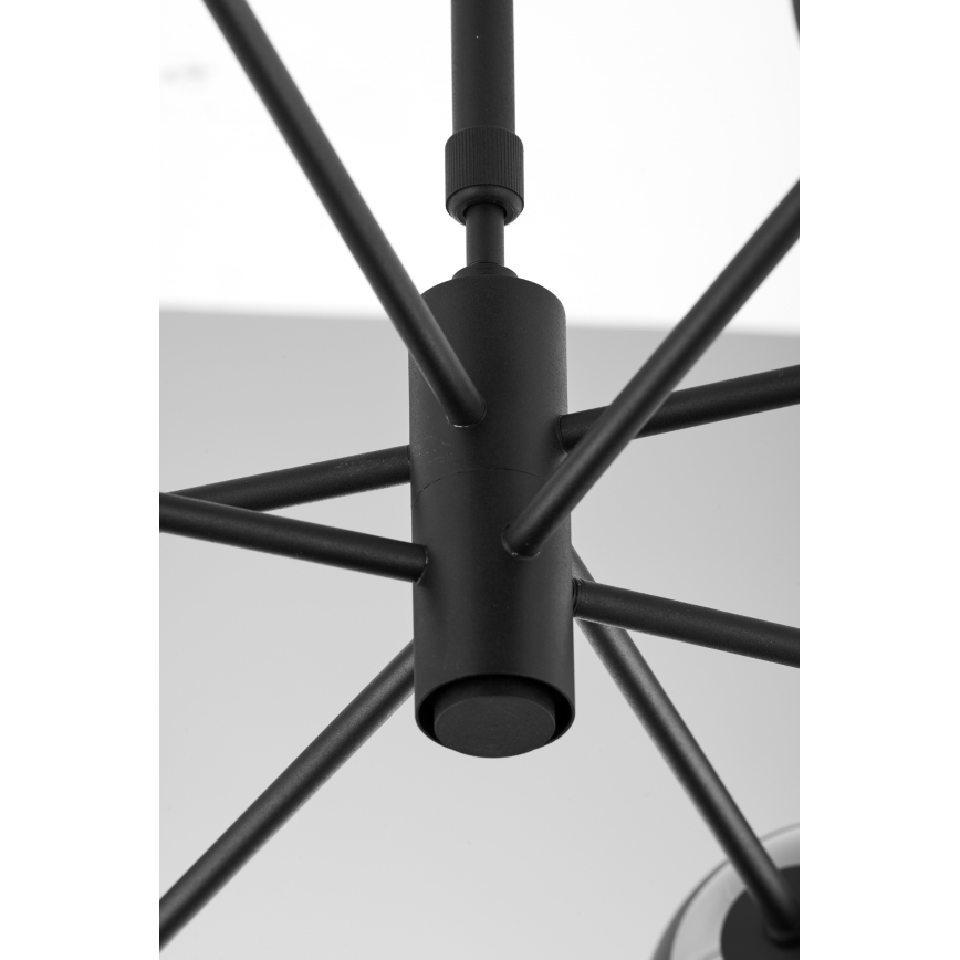 Jupiter 1996 - Lampadario a sospensione con supporto rigido MOKA 4xGU10/10W/230V + 4xG9/10W/230V nero/limpido