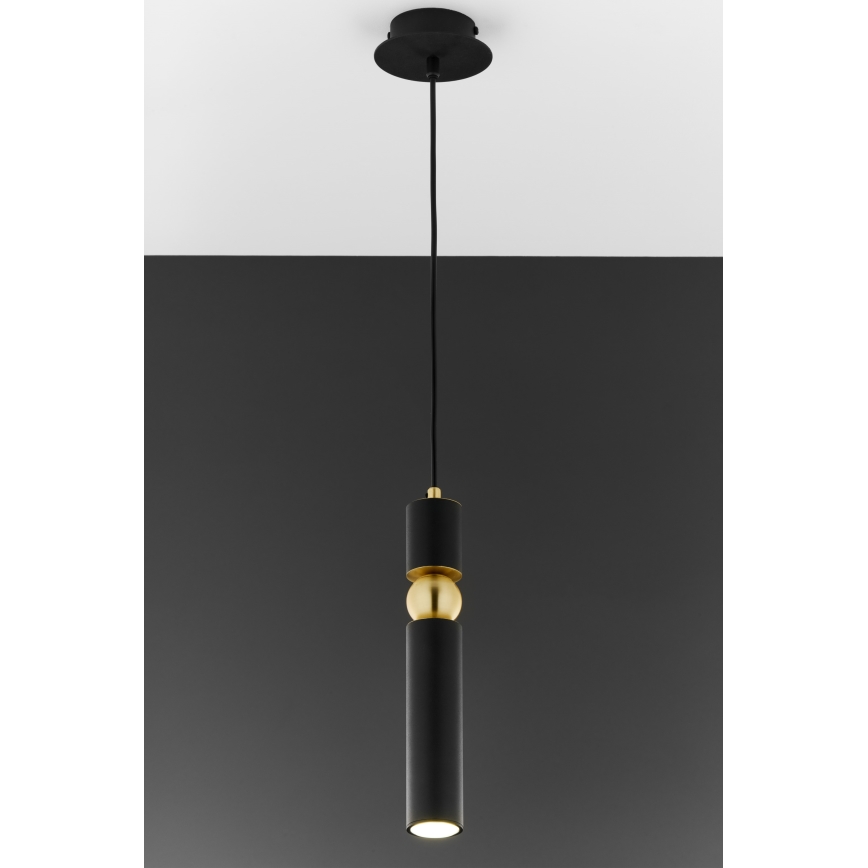 Jupiter 2003 - Hängeleuchte an Schnur ALAS 1xGU10/10W/230V schwarz/golden