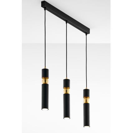 Jupiter 2004 - Lampadario a sospensione con filo ALAS 3xGU10/10W/230V nero/oro