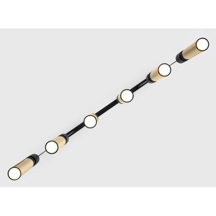 Jupiter 2008 - Hängeleuchte an Schnur ALAS 6xGU10/10W/230V golden/schwarz