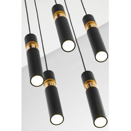 Jupiter 2014 - Lampadario a sospensione con filo ALAS 5xGU10/10W/230V nero/oro