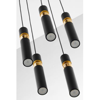 Jupiter 2014 - Lampadario a sospensione con filo ALAS 5xGU10/10W/230V nero/oro