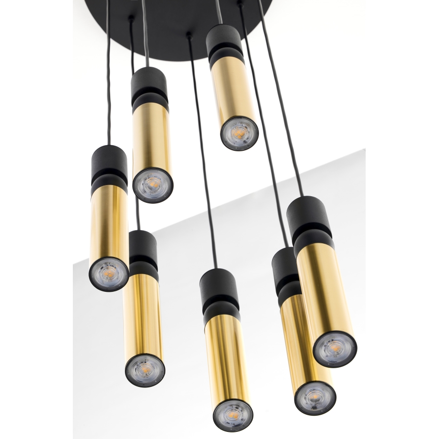 Jupiter 2018 - Lampadario a sospensione con filo ALAS 7xGU10/10W/230V oro/nero