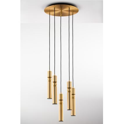Jupiter 2020 - Hängeleuchte an Schnur ALAS 5xGU10/10W/230V golden