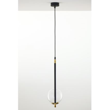 Jupiter 2023 - Hängeleuchte an Schnur ZAFRA 1xG9/10W/230V schwarz/golden/klar