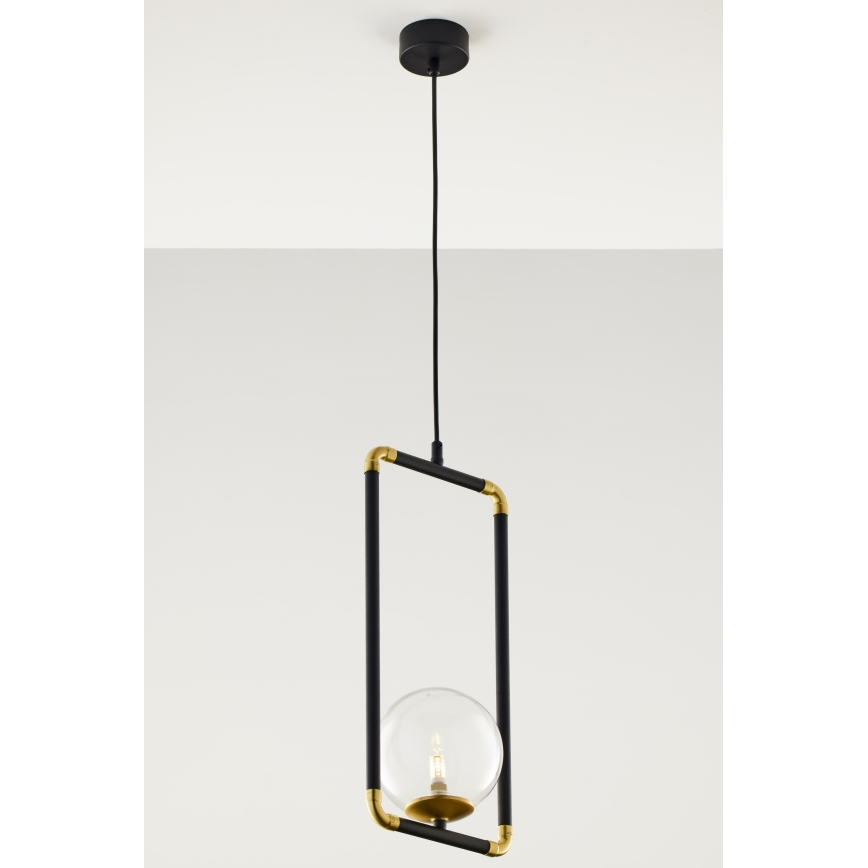 Jupiter 2023 - Lampadario a sospensione con filo ZAFRA 1xG9/10W/230V nero/oro/limpido