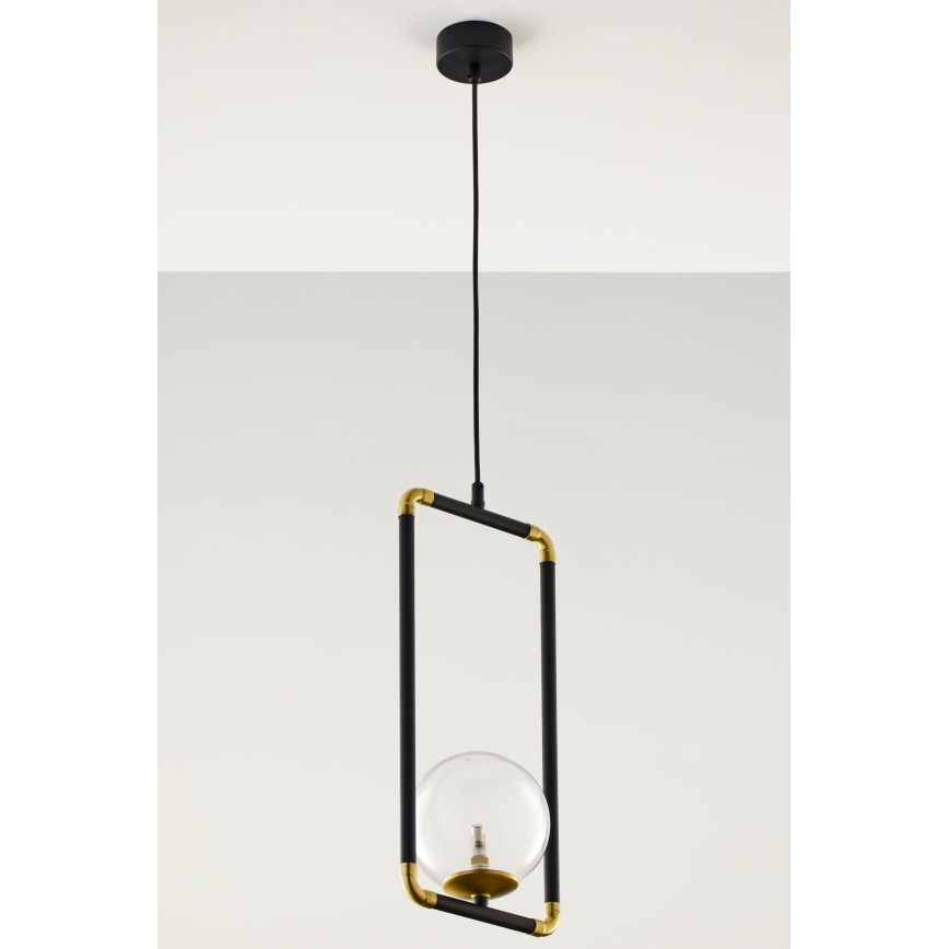 Jupiter 2023 - Lampadario a sospensione con filo ZAFRA 1xG9/10W/230V nero/oro/limpido
