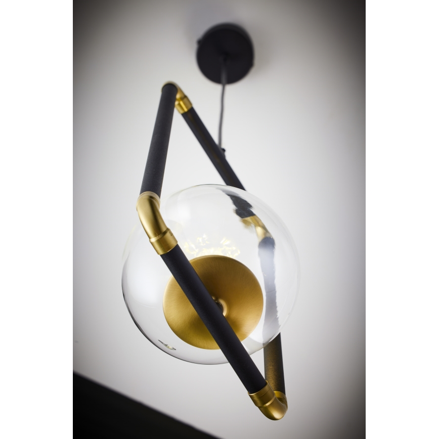 Jupiter 2023 - Lampadario a sospensione con filo ZAFRA 1xG9/10W/230V nero/oro/limpido