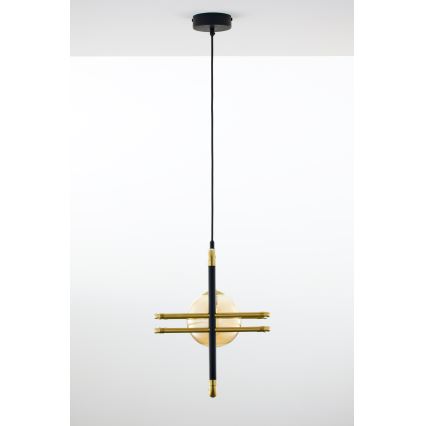 Jupiter 2025 - Lampadario a sospensione con filo FIORI 1xG9/10W/230V nero/oro/beige