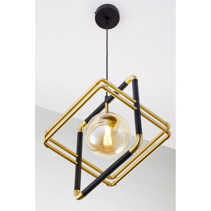 Jupiter 2025 - Lampadario a sospensione con filo FIORI 1xG9/10W/230V nero/oro/beige