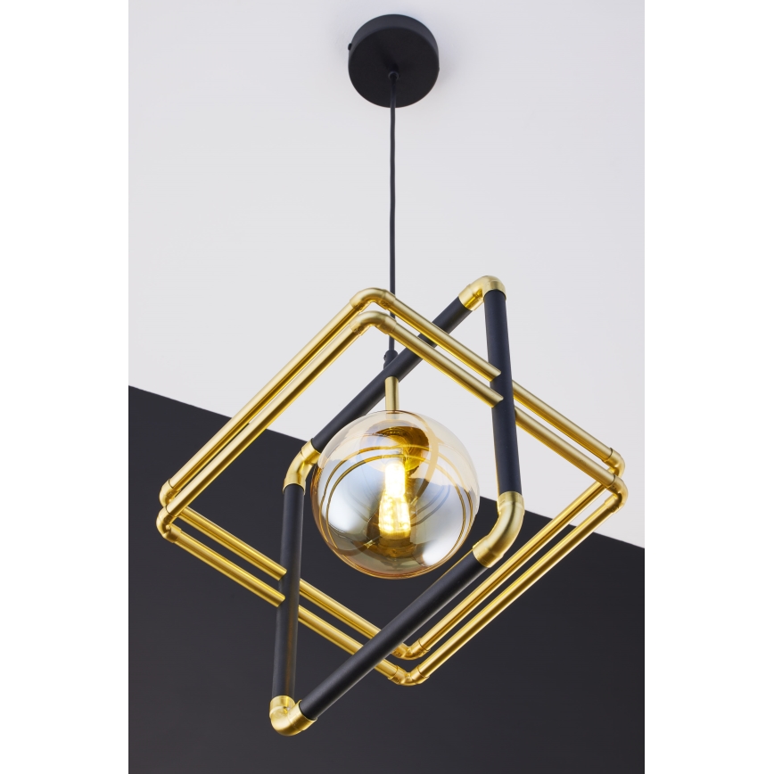 Jupiter 2025 - Lampadario a sospensione con filo FIORI 1xG9/10W/230V nero/oro/beige