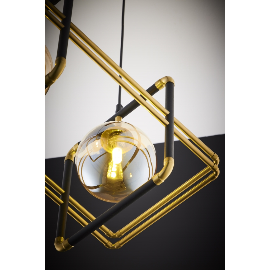 Jupiter 2026 - Hängeleuchte an Schnur FIORI 2xG9/10W/230V schwarz/golden/beige