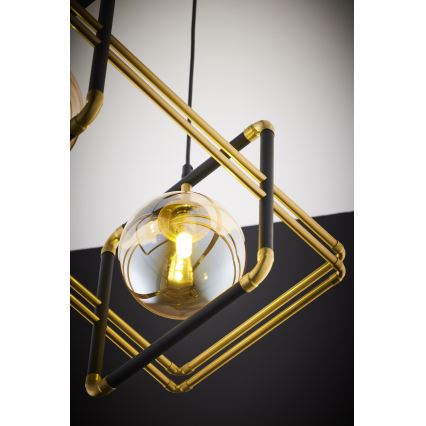 Jupiter 2026 - Lampadario a sospensione con filo FIORI 2xG9/10W/230V nero/oro/beige