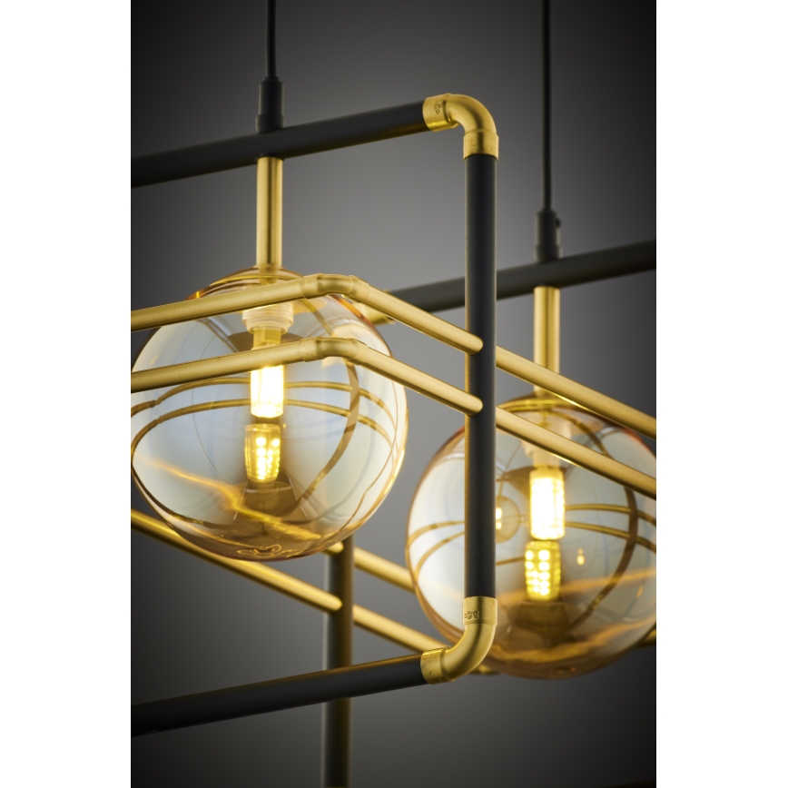Jupiter 2026 - Lampadario a sospensione con filo FIORI 2xG9/10W/230V nero/oro/beige