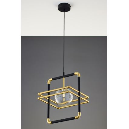 Jupiter 2028 - Lampadario a sospensione con filo FIORI 1xG9/10W/230V nero/oro/limpido